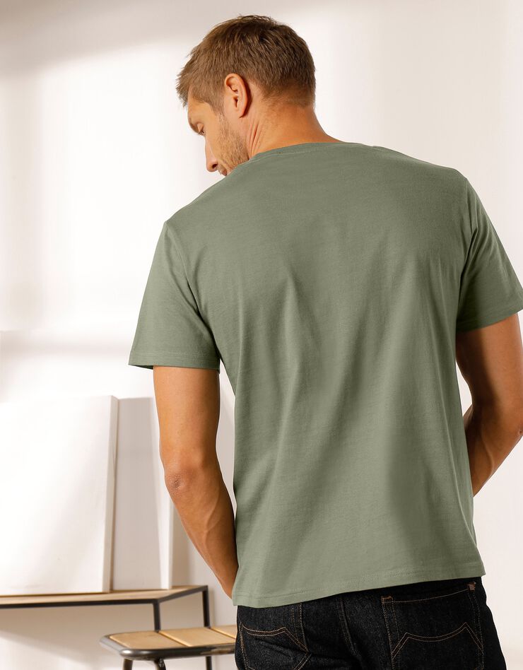 Tee-shirt rayé manches courtes (kaki) Tee-shirt rayé manches courtes (kaki)