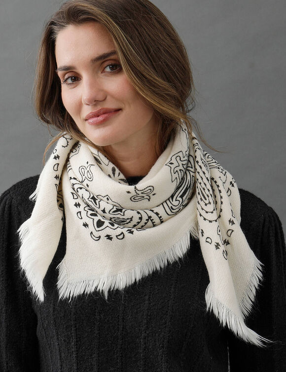 Foulard imprim&eacute; bandana (&eacute;cru)