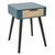 Table de chevet bicolore, 1 tiroir (bleu)