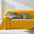   Plaid ou jet&eacute; uni coton tissage artisanal (curry)