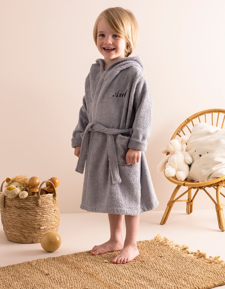Peignoir de bain enfant personnalisable koala à capuche (gris)