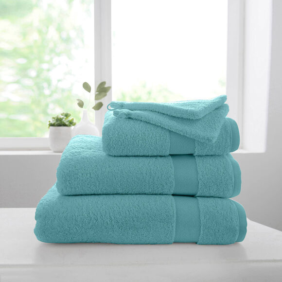 Collection serviettes de bain unies coton modal 500 g/m² (vert d'eau)