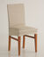 Housse de chaise extensible jacquard chin&eacute; (beige)