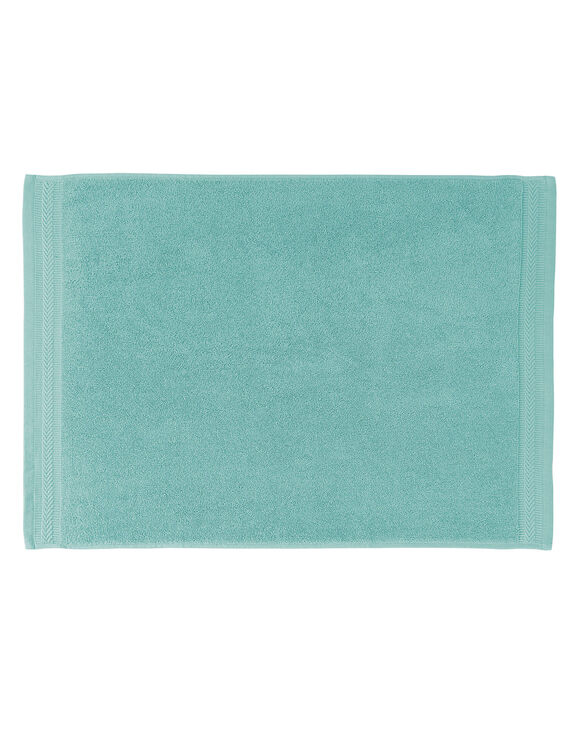 Tapis de bain &eacute;ponge liteau chevron (vert d'eau)