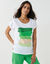 T-shirt boite imprim&eacute; "arty", maille jersey (vert pomme)