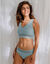 Brassière coton et dentelle (bleu grisé)