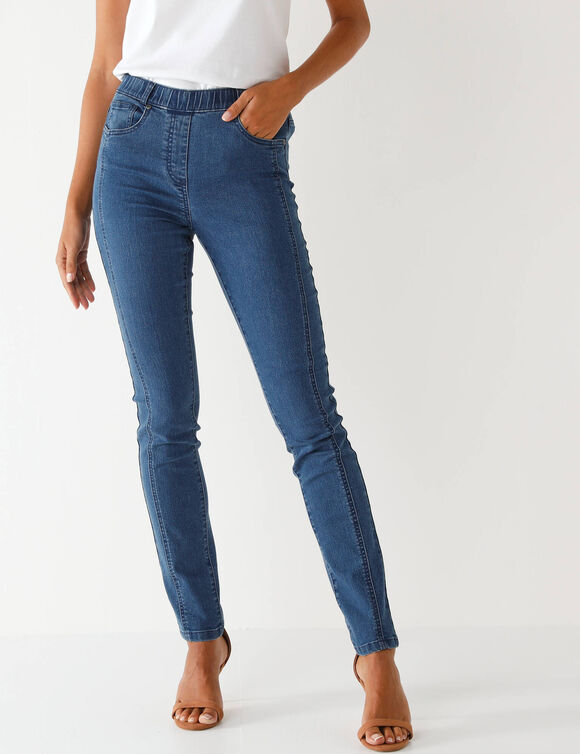 Jean ultra stretch, coutures affinantes  (stone)