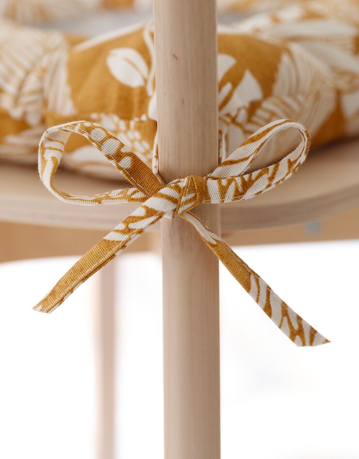 Galette de chaise carrée imprimée - lot de 2 (jaune)
