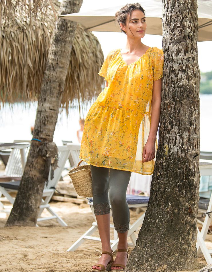 Legging 3/4 bas macramé (kaki) Legging 3/4 bas macramé (kaki)