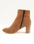Boots croûte de cuir boucle côté (caramel)