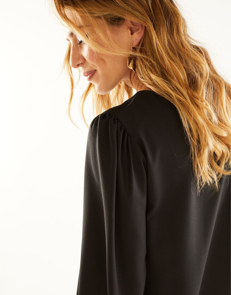 Robe forme housse crêpe uni (noir) Robe forme housse crêpe uni (noir)