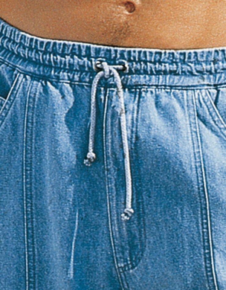 Jean denim léger taille élastiquée (bleached) Jean denim léger taille élastiquée (bleached)