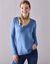 Pull col V (bleu grisé)