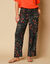 Pantalon large fluide imprimé (noir / kaki)