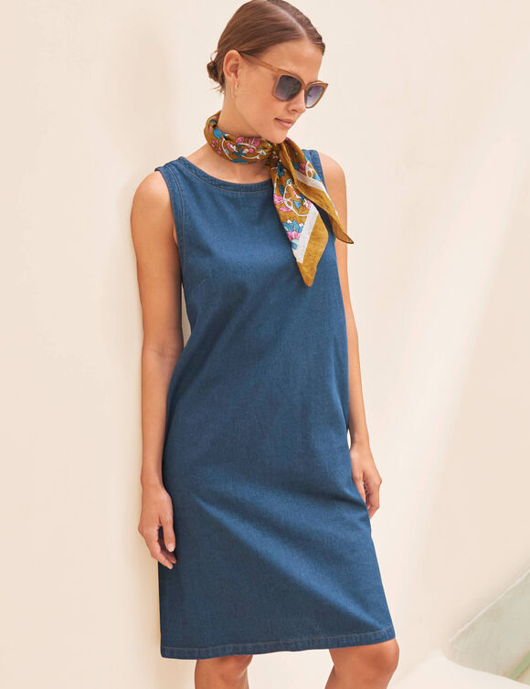 Robe chasuble en jean (stone)