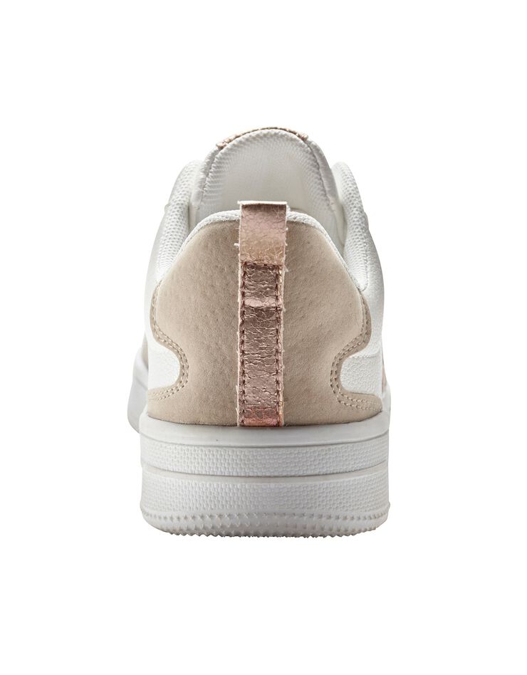 Baskets plateforme à lacets (blanc / beige)