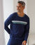 T-shirt pyjama rayé manches longues (marine)