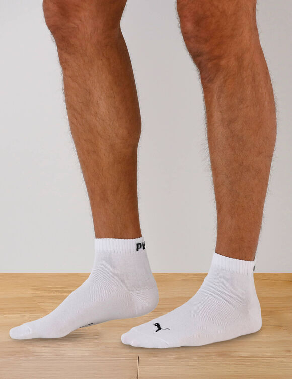 Chaussettes Quarter - lot de 3 paires (blanc)