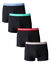 Boxer uni ceinture ray&eacute;e - lot de 4 (noir)