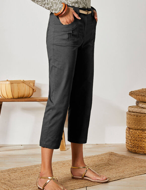 Pantacourt droit stretch (noir)