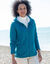 Gilet zipp&eacute; fourr&eacute; maille moulin&eacute;e (bleu canard)