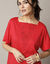 T-shirt boite brodé, manches courtes amples (rouge)