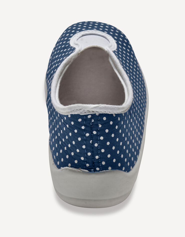 Ballerine d'intérieur élastiquée imprimée pois (bleu) Ballerine d'intérieur élastiquée imprimée pois (bleu)