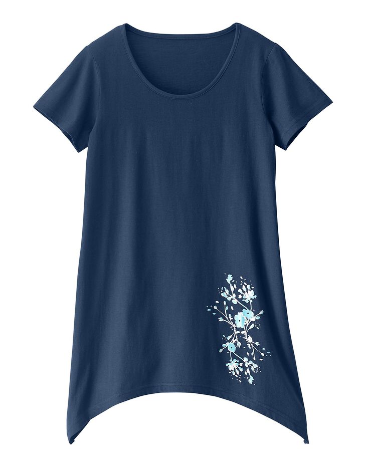 Tee-shirt asymétrique manches courtes – marine (marine) Tee-shirt asymétrique manches courtes – marine (marine)