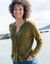 Gilet boutonné, laine et mohair mélangés (vert mousse)