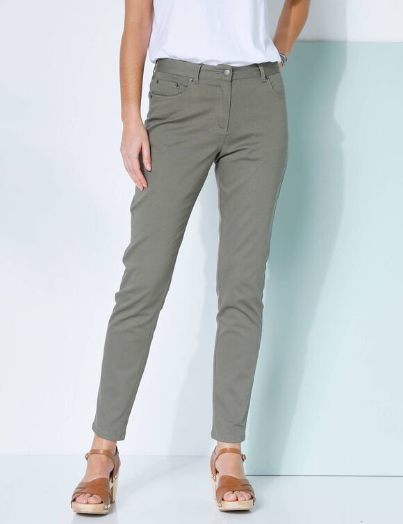 Pantalon fusel&eacute; couleur (kaki)