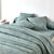 Linge de lit imprimé Marie coton (eucalyptus)
