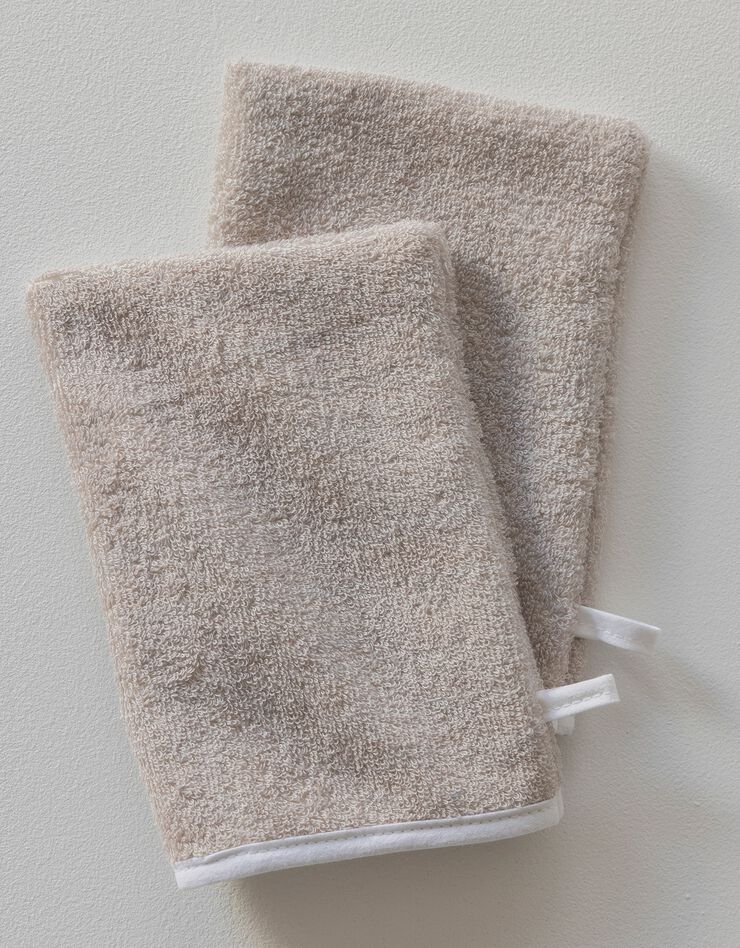 Éponge enfant personnalisable brodé chat coton - 450g/m2 (taupe)
