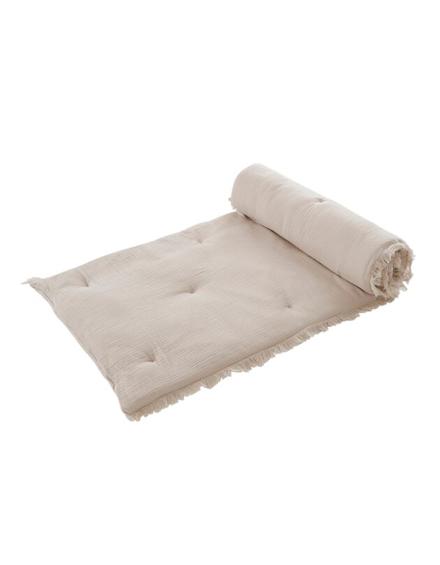 Long coussin de canapé double gaze de coton (sable)