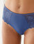 Culotte microfibre et dentelle stretch forme tanga taille haute - lot de 2  (noir + bleu)