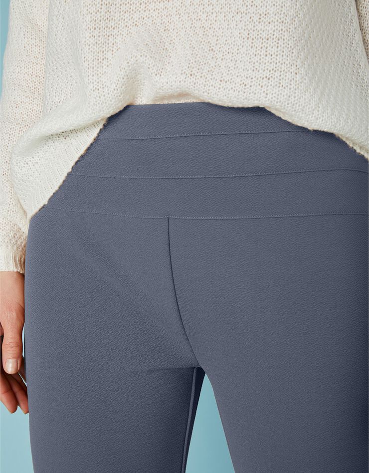 Pantalon coupe bootcut maille crêpe stretch - grande stature (gris bleuté)