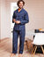 Pyjama imprimé popeline polyester/coton (marine)