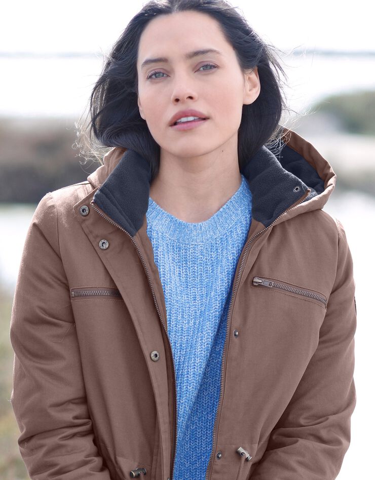 Parka déperlante doublée maille polaire (taupe) Parka déperlante doublée maille polaire (taupe)
