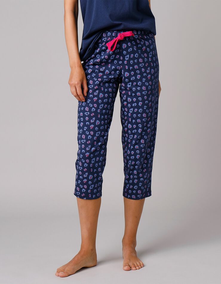 Pantacourt pyjama imprimé "Beautiful" (marine) Pantacourt pyjama imprimé "Beautiful" (marine)