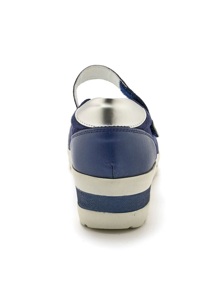 Babies scratchées compensées en cuir (marine) Babies scratchées compensées en cuir (marine)