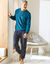 Pyjama "Hello" en maille polaire, toucher peluche (bleu paon)