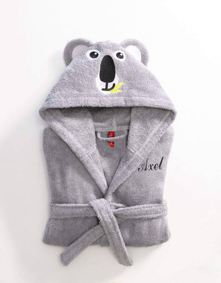 Peignoir de bain enfant personnalisable koala à capuche (gris)