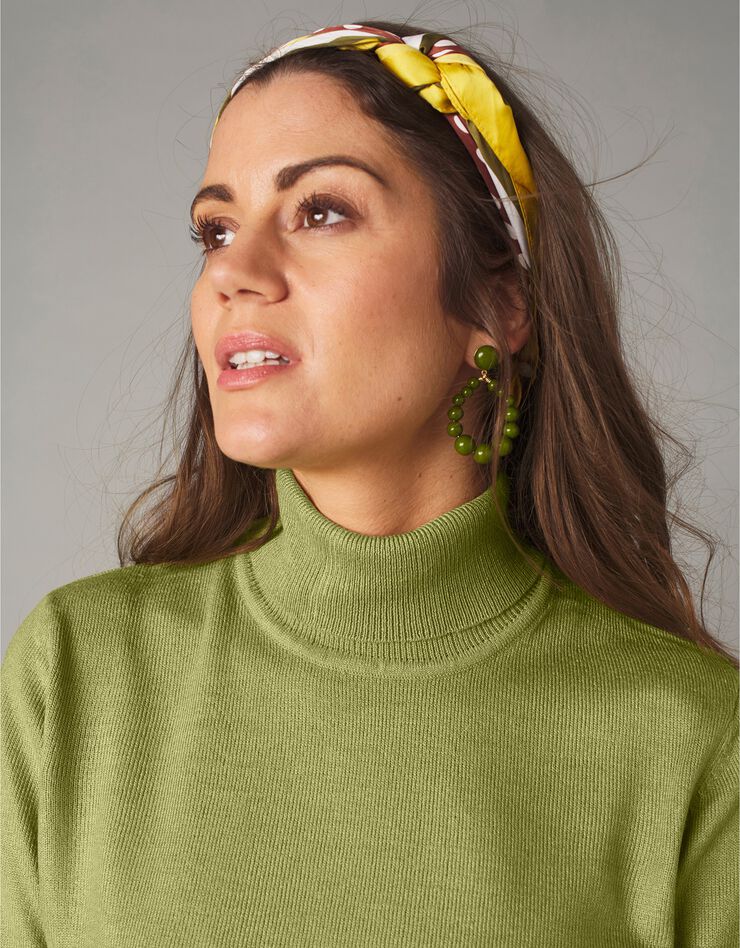 Pull col roulé toucher cachemire (vert mousse) Pull col roulé toucher cachemire (vert mousse)