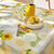 Nappe toile cirée imprimé tournesols (gris / jaune)