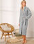 Peignoir mixte adulte éponge bouclette col châle personnalisable (gris)