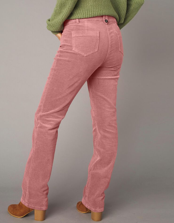 Pantalon droit, velours côtelé (rose grisé)