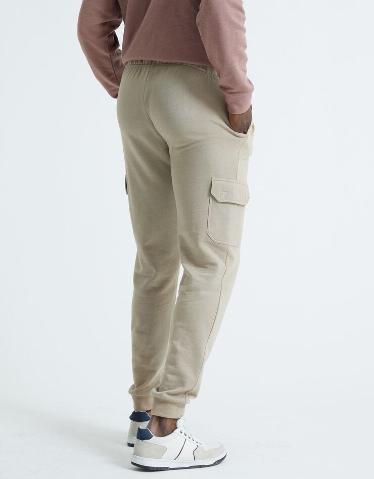 Pantalon molleton cargo (beige)