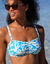 Haut de maillot de bain avec armatures Linao - forme bandeau (turquoise / écru)