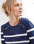 Pull tunique boutons fantaisie, rayé (marine / écru)