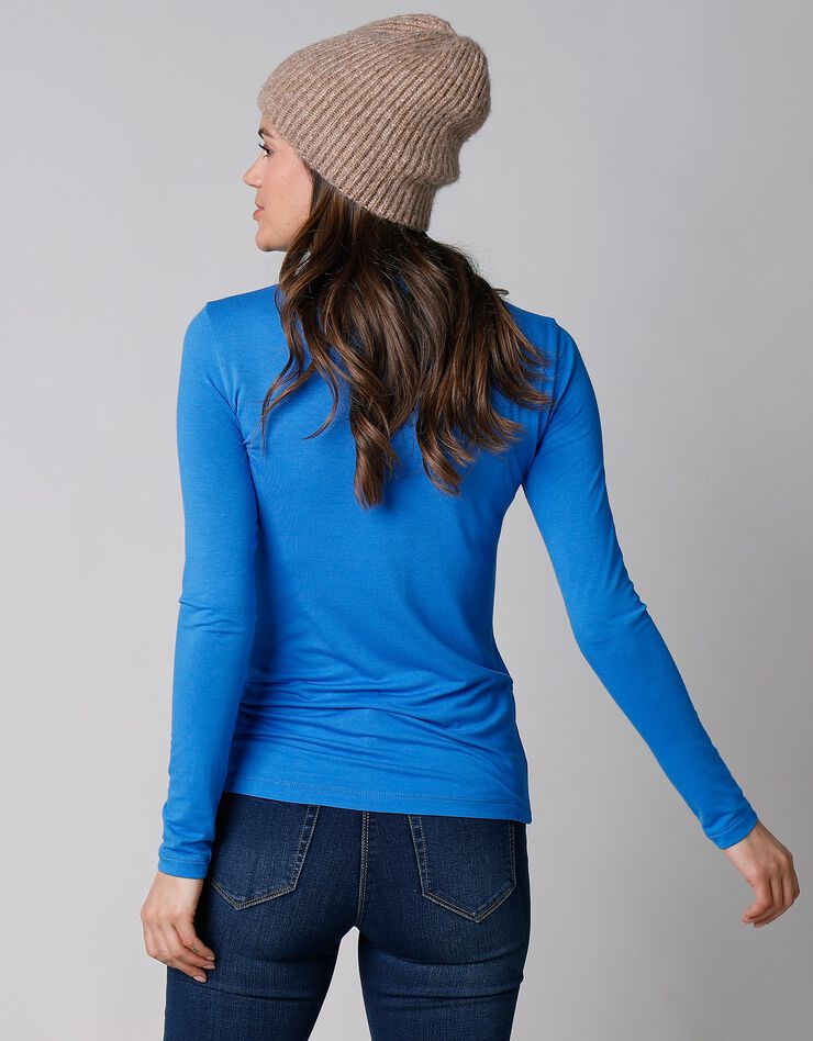 Sous-pull uni col roulé viscose stretch (bleu dur) Sous-pull uni col roulé viscose stretch (bleu dur)