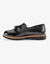 Mocassins compensés à franges et pompons (noir)